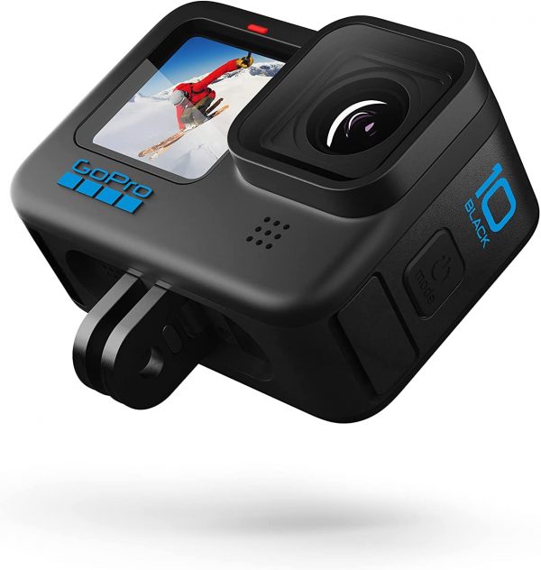GoPro HERO10 Black with Dual Battery Charger + Battery (2 Rechargeable Batteries Total) and Sleeve + Lanyard (Black) - Image 2