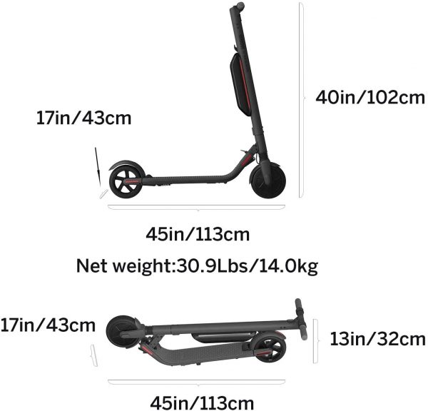 Segway Ninebot ES4 Electric Kick Scooter with External Battery, Lightweight and Foldable, Upgraded Motor Power, Dark Grey - Image 8