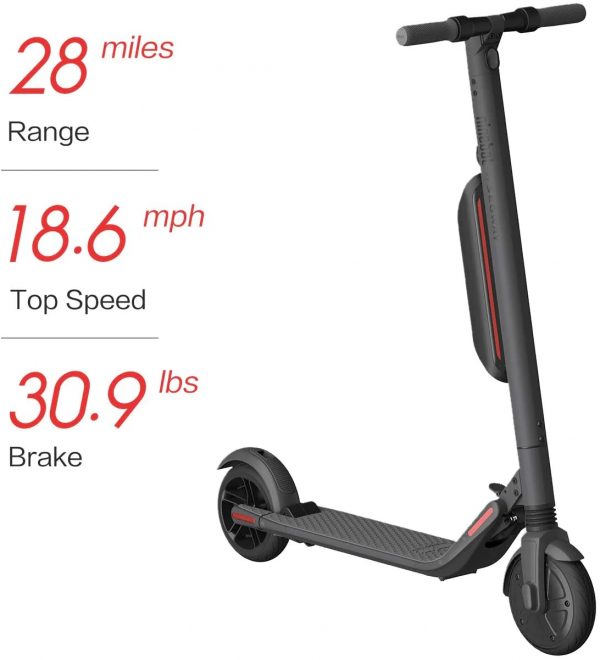 Segway Ninebot ES4 Electric Kick Scooter with External Battery, Lightweight and Foldable, Upgraded Motor Power, Dark Grey - Image 2